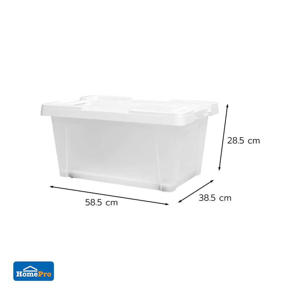 กล่องเก็บของ STACKO MORI SIZE S 35 ลิตร สีขาว/ใส