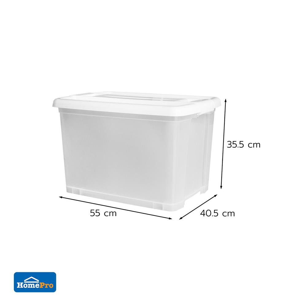 กล่องเก็บของ STACKO BULK 48 ลิตร สีขาว/ใส