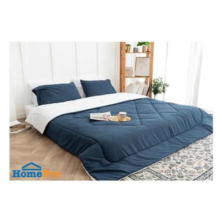 ผ้านวม SANTA BEDDING 100x90 นิ้ว สี WHITE/NAVY BLUE_3