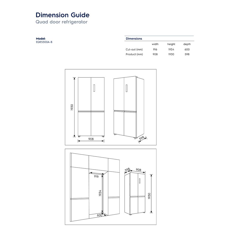 ตู้เย็น MULTI DOOR ELECTROLUX EQE5300A-B 18.4 คิว สีดำ