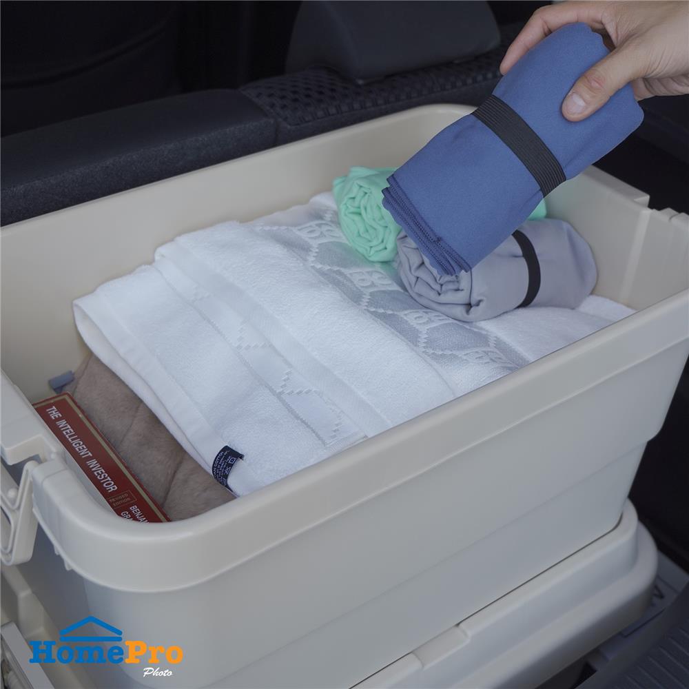 กล่องจัดเก็บท้ายรถ 50 ลิตร STACKO GLAM 60x39x36 ซม. สีเบจ