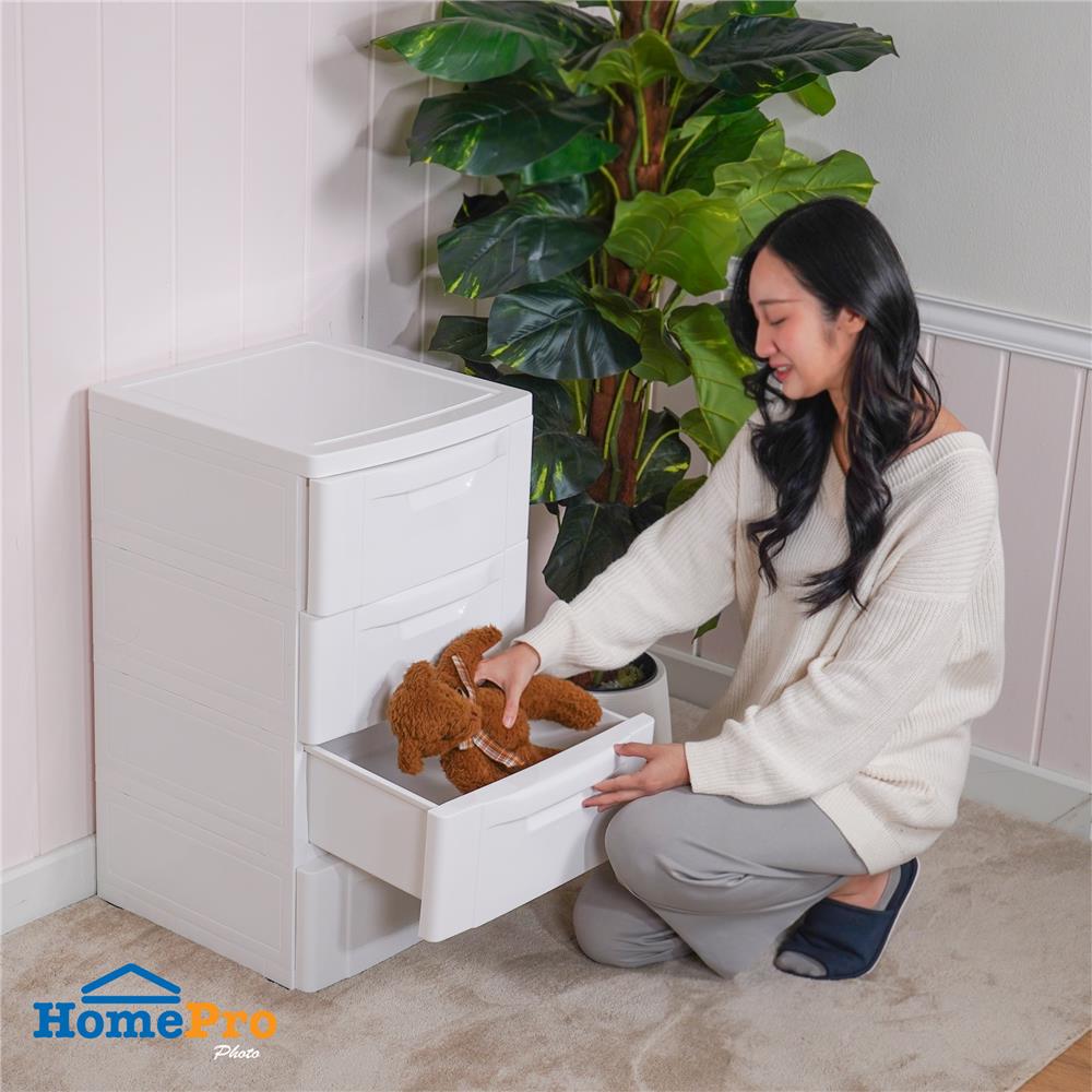 ตู้ลิ้นชัก 4 ชั้น STACKO JUNO 43x43.5x76.3 ซม. สีขาว
