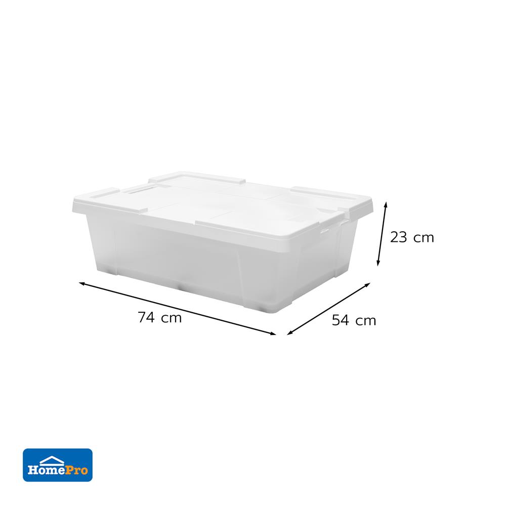กล่องเก็บของ STACKO MORI SIZE M 50 ลิตร สีขาว/ใส