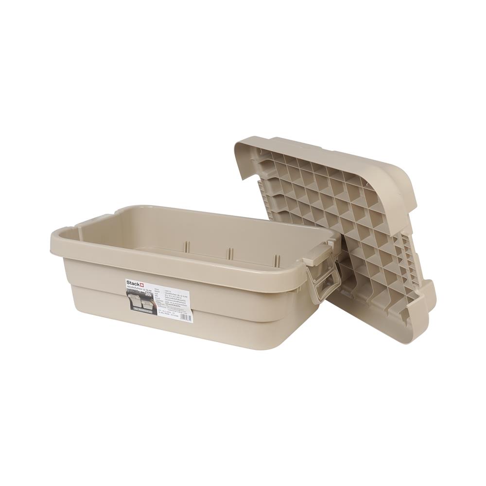 กล่องจัดเก็บท้ายรถ 30 ลิตร STACKO GLAM 60x39x24.5 ซม. สีเบจ
