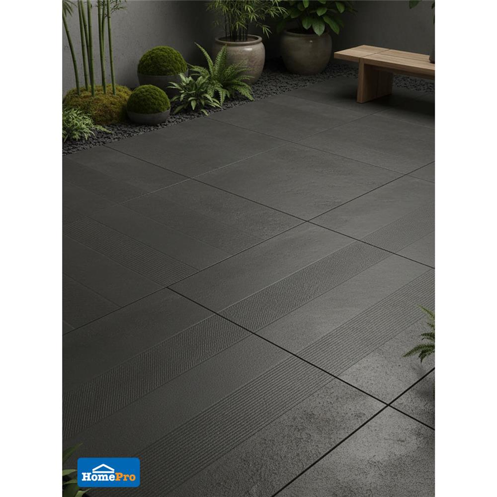 กระเบื้องพื้นพอร์ซเลน 60x60 ซม. TARA เฮลี่ เทาเข้ม A 1.44 ตร.ม.