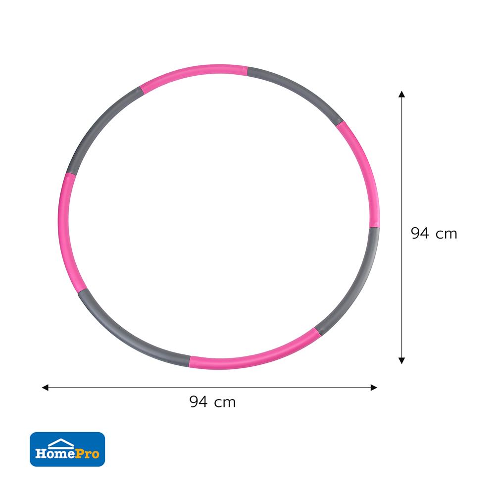 ฮูลาฮูป แบบต่อชิ้น GRANDE 94 ซม. สีชมพู/เทา