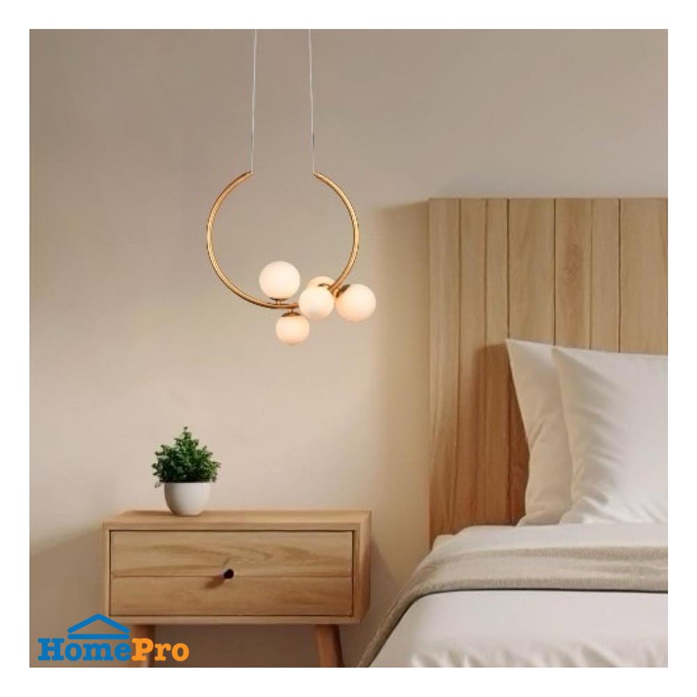 ไฟช่อ L&E 01-02907 สีทอง/ขาว 5 หัว