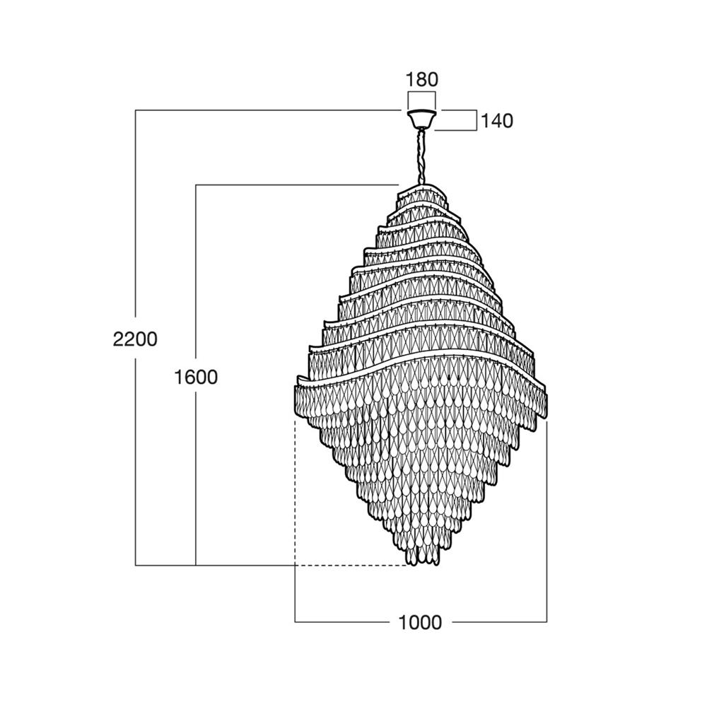 ไฟช่อ L&E 01-03170 สีทอง/ใส 55 หัว