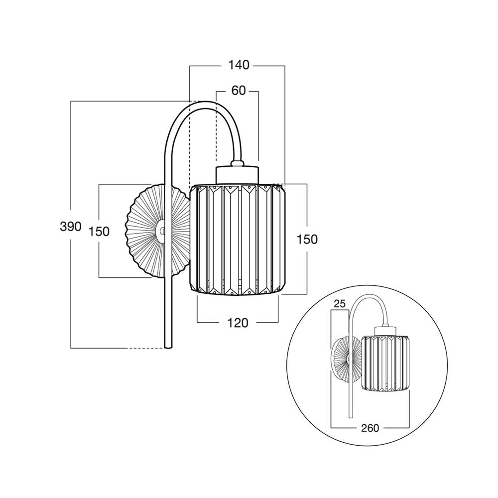 ไฟกิ่งภายใน LUMAX 01-03169 สีใส/ทอง 1 หัว