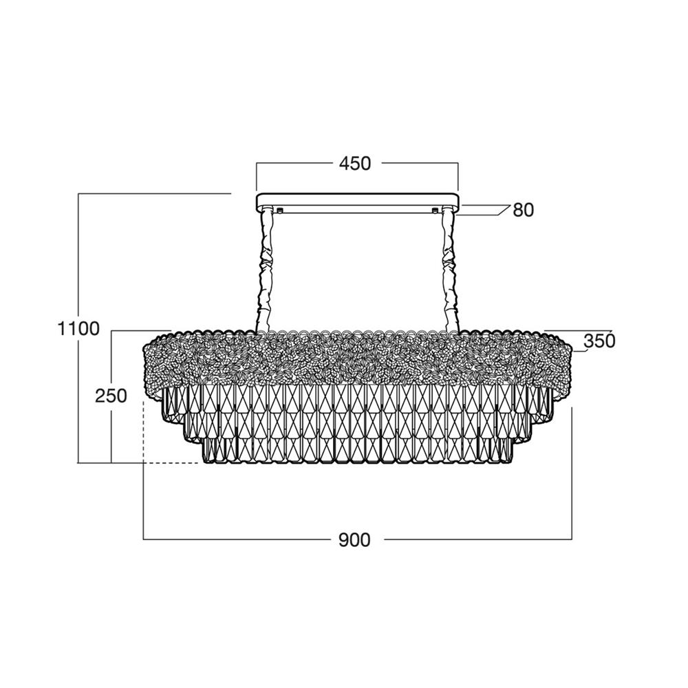 ไฟช่อ L&E 01-03172 สีทอง/ใส 13 หัว