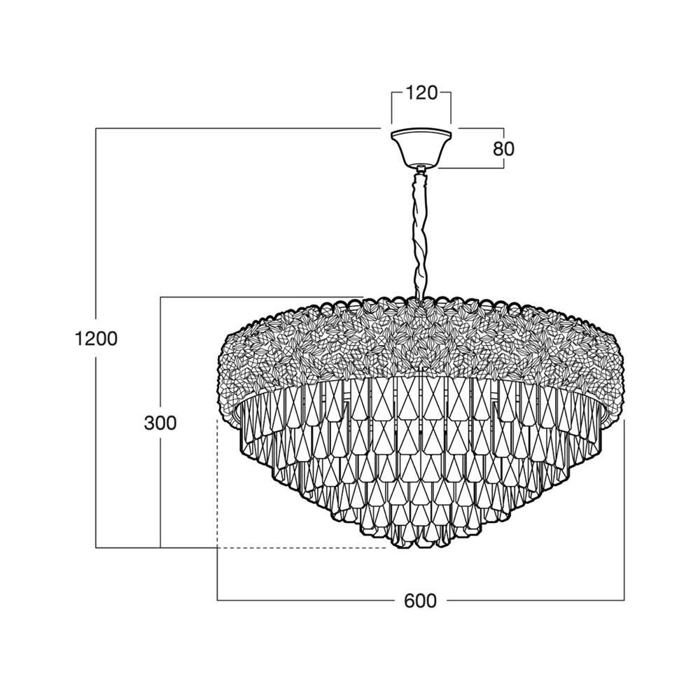 ไฟช่อ L&E 01-03171 สีทอง/ใส 14 หัว