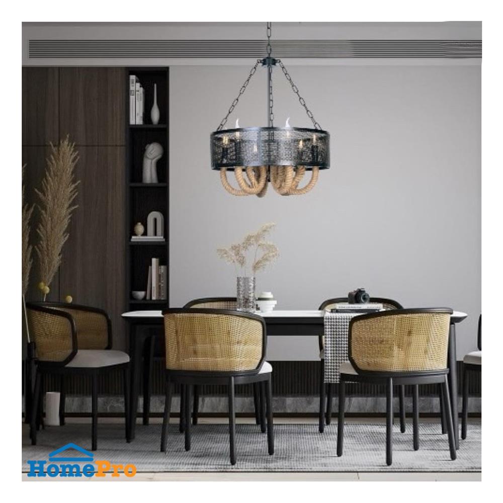 ไฟช่อ LUMAX 01-02978 สีดำ/น้ำตาล 6 หัว