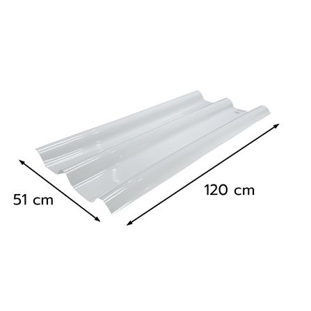 แผ่นโปร่งแสง ลอนคู่ ผิวเรียบ SUNSHIELD 1.2 มม. 0.51x1.2 ม. สีขาว_5