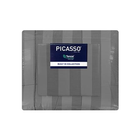 ชุดผ้าปูที่นอน 6 ฟุต (ชุด 6 ชิ้น) PICASSO TENCEL JASMINE สี BLACK_6