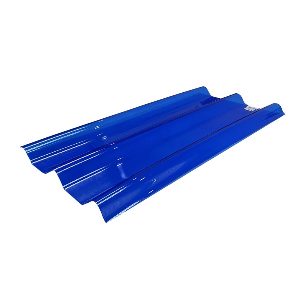 แผ่นโปร่งแสง ลอนคู่ ผิวเรียบ SUNSHIELD 1.2 มม. 0.51x1.2 ม. สีน้ำเงิน