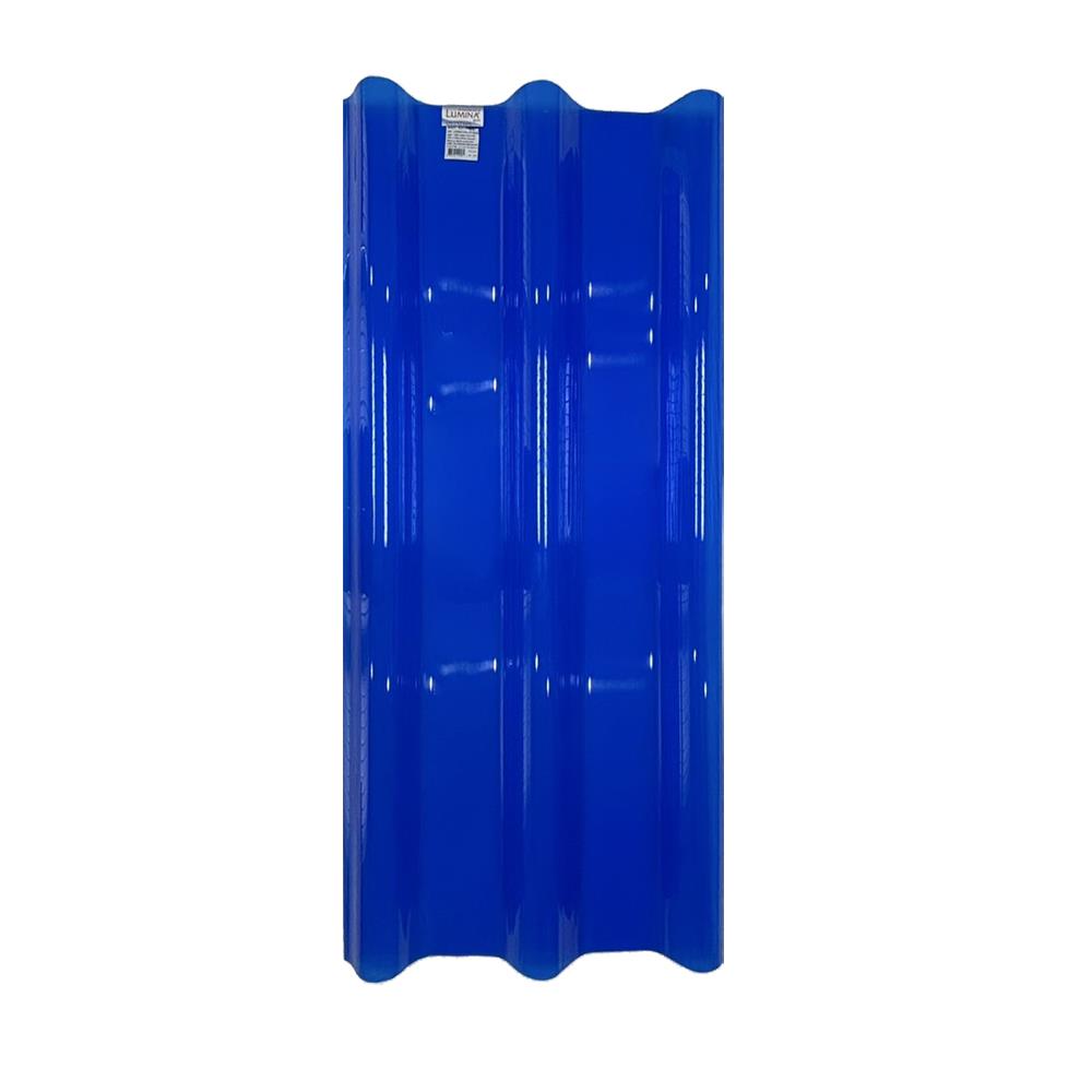 แผ่นโปร่งแสง ลอนคู่ ผิวเรียบ SUNSHIELD 1.2 มม. 0.51x1.2 ม. สีน้ำเงิน