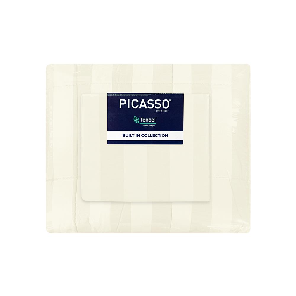 ชุดผ้าปูที่นอน 6 ฟุต (ชุด 6 ชิ้น) PICASSO TENCEL JASMINE สี CREAM