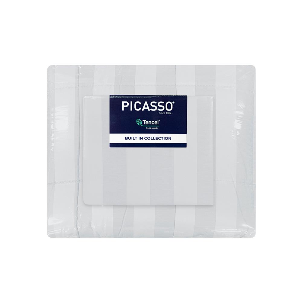 ชุดผ้าปูที่นอน 6 ฟุต (ชุด 6 ชิ้น) PICASSO TENCEL JASMINE สี GREY