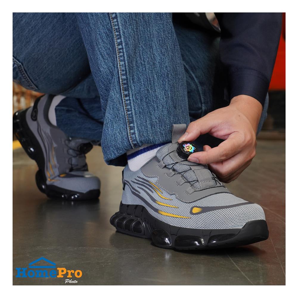 รองเท้านิรภัยผ้า พื้นยาง DEXZON Z02 เบอร์ 42 สีเทา