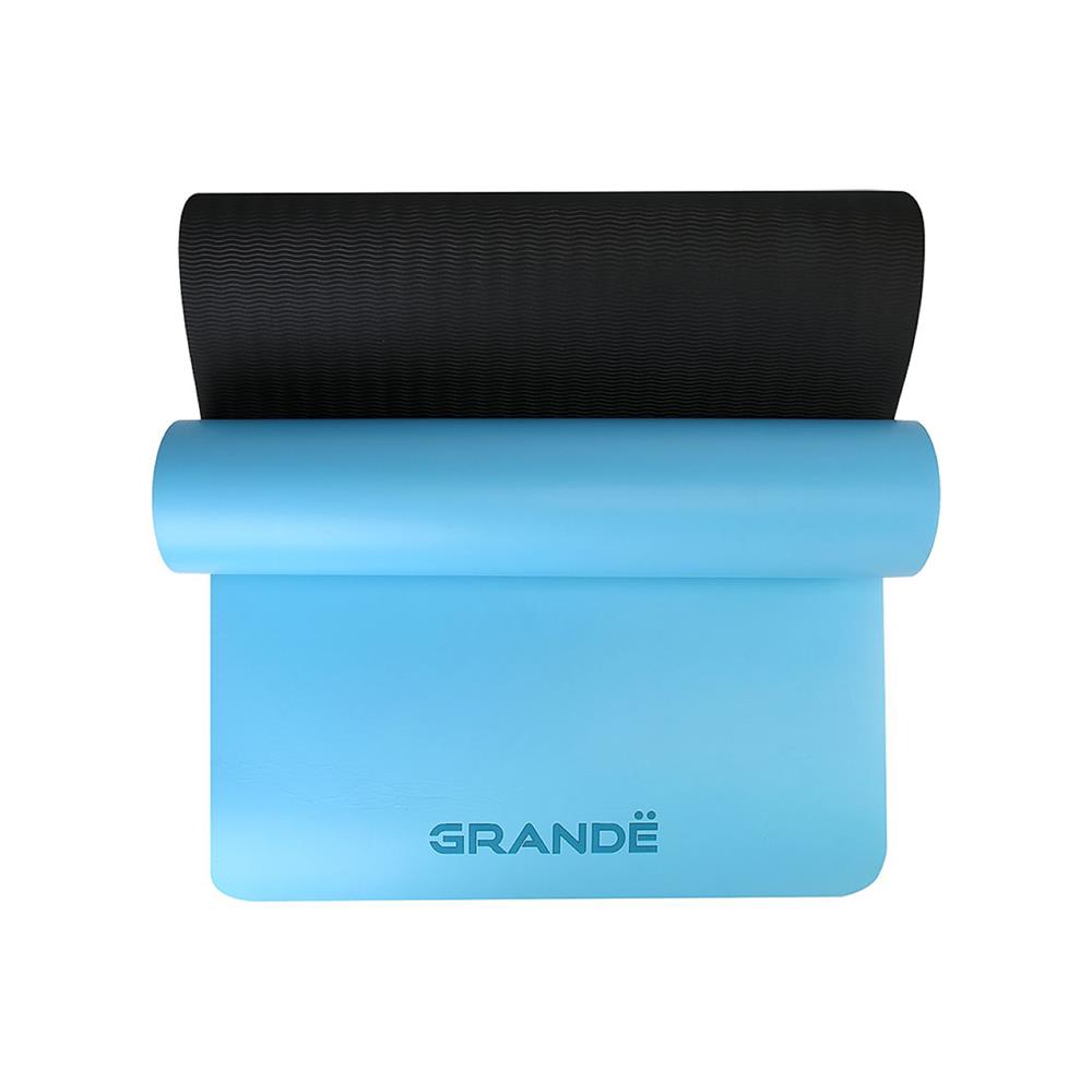 เสื่อโยคะ GRANDE PU TPE สีฟ้า/ดำ