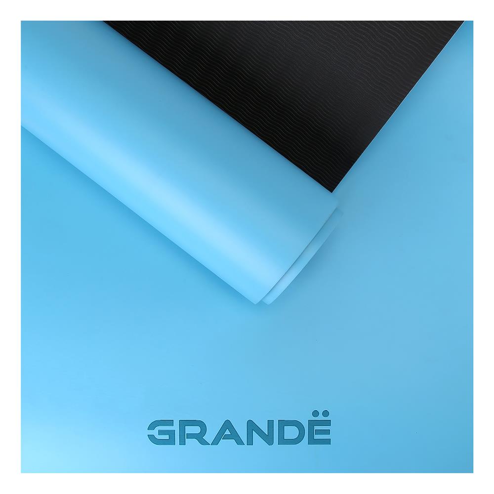 เสื่อโยคะ GRANDE PU TPE สีฟ้า/ดำ