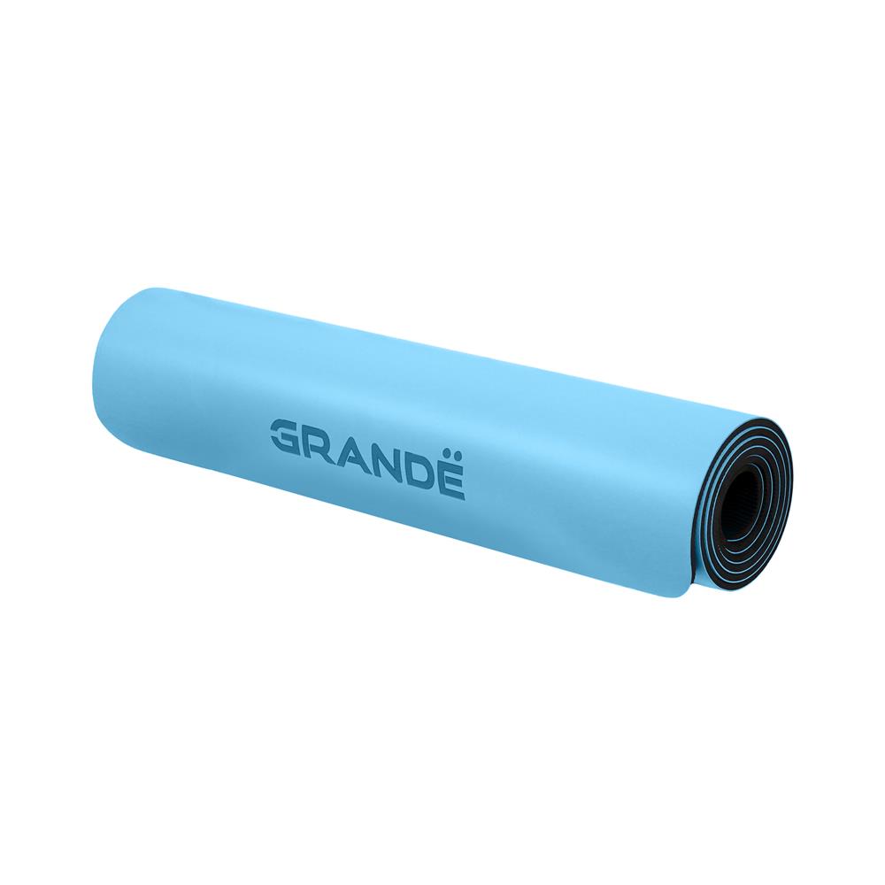 เสื่อโยคะ GRANDE PU TPE สีฟ้า/ดำ