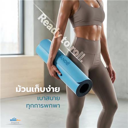 เสื่อโยคะ GRANDE PU TPE สีฟ้า/ดำ_8