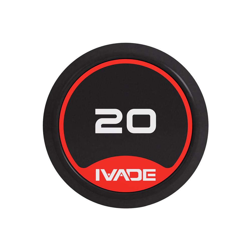 บาร์เบลแกนหยักหุ้มยาง IVADE 20 กก. (1 ชิ้น)
