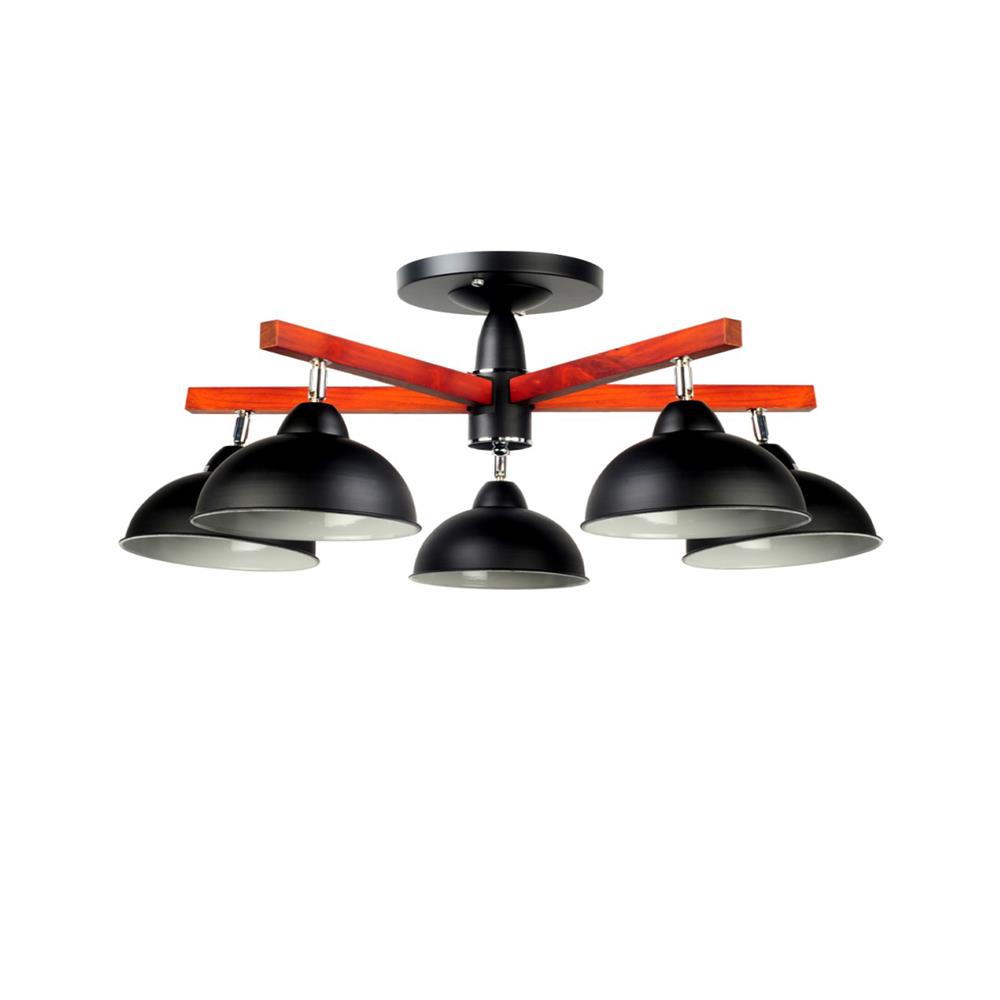 ไฟช่อ LUMAX 01-02557 สีดำ/น้ำตาล 5 หัว