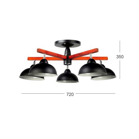 ไฟช่อ LUMAX 01-02557 สีดำ/น้ำตาล 5 หัว_2