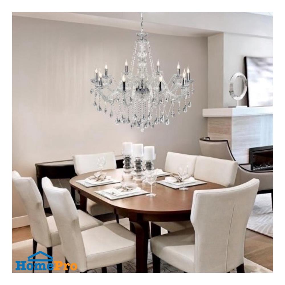 ไฟช่อ L&E 01-02748 สีเงิน/ใส 10 หัว