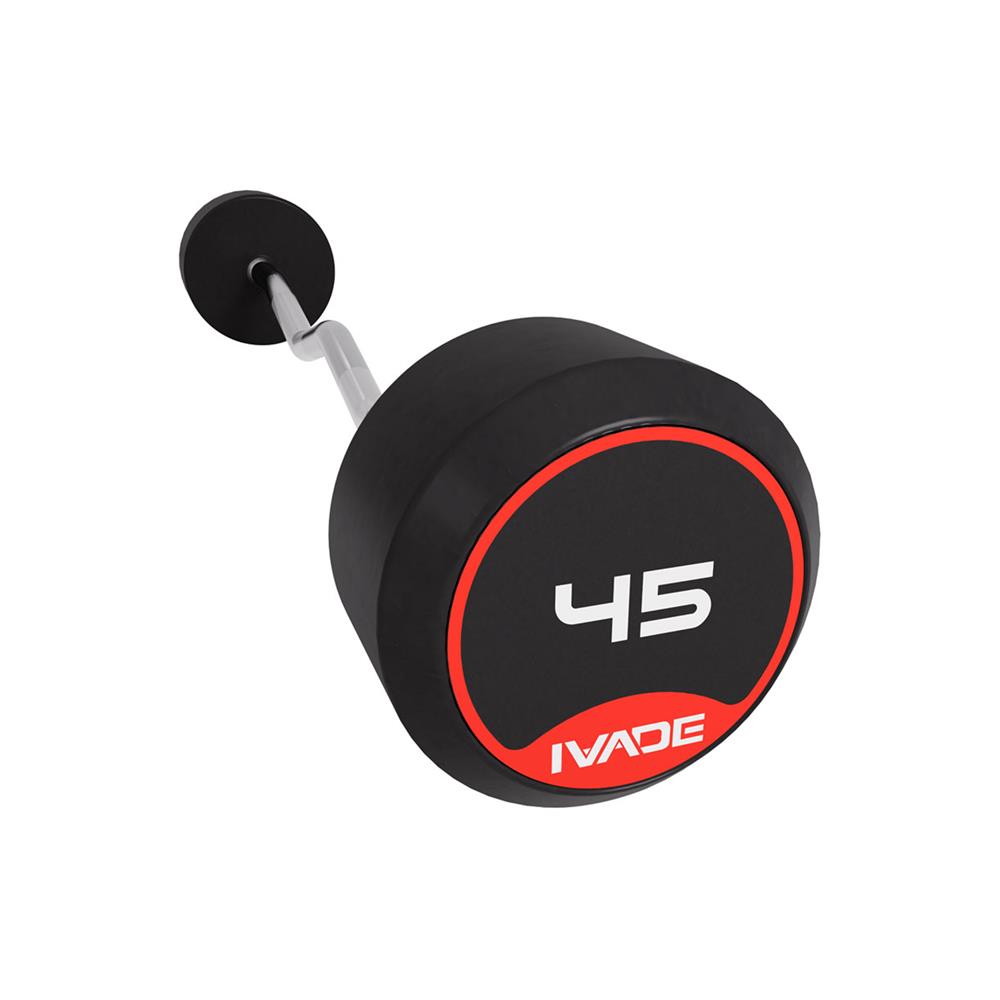 บาร์เบลแกนหยักหุ้มยาง IVADE 45 กก. (1 ชิ้น)