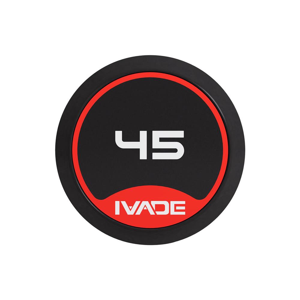 บาร์เบลแกนหยักหุ้มยาง IVADE 45 กก. (1 ชิ้น)