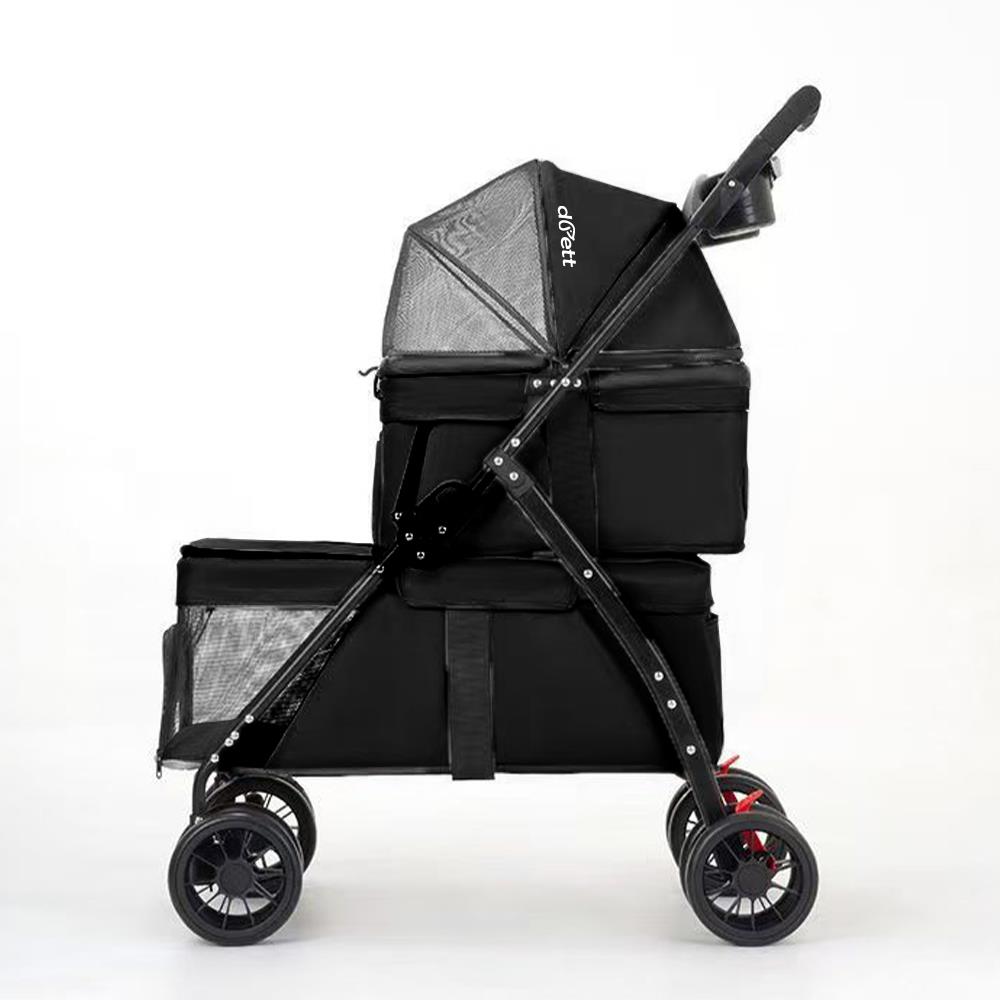 รถเข็นสัตว์เลี้ยง DPETT FOLDX สีดำ