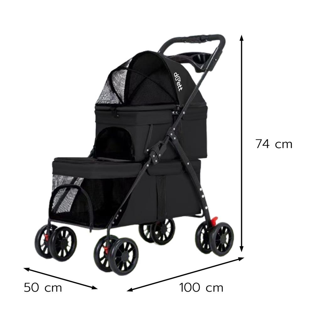 รถเข็นสัตว์เลี้ยง DPETT FOLDX สีดำ