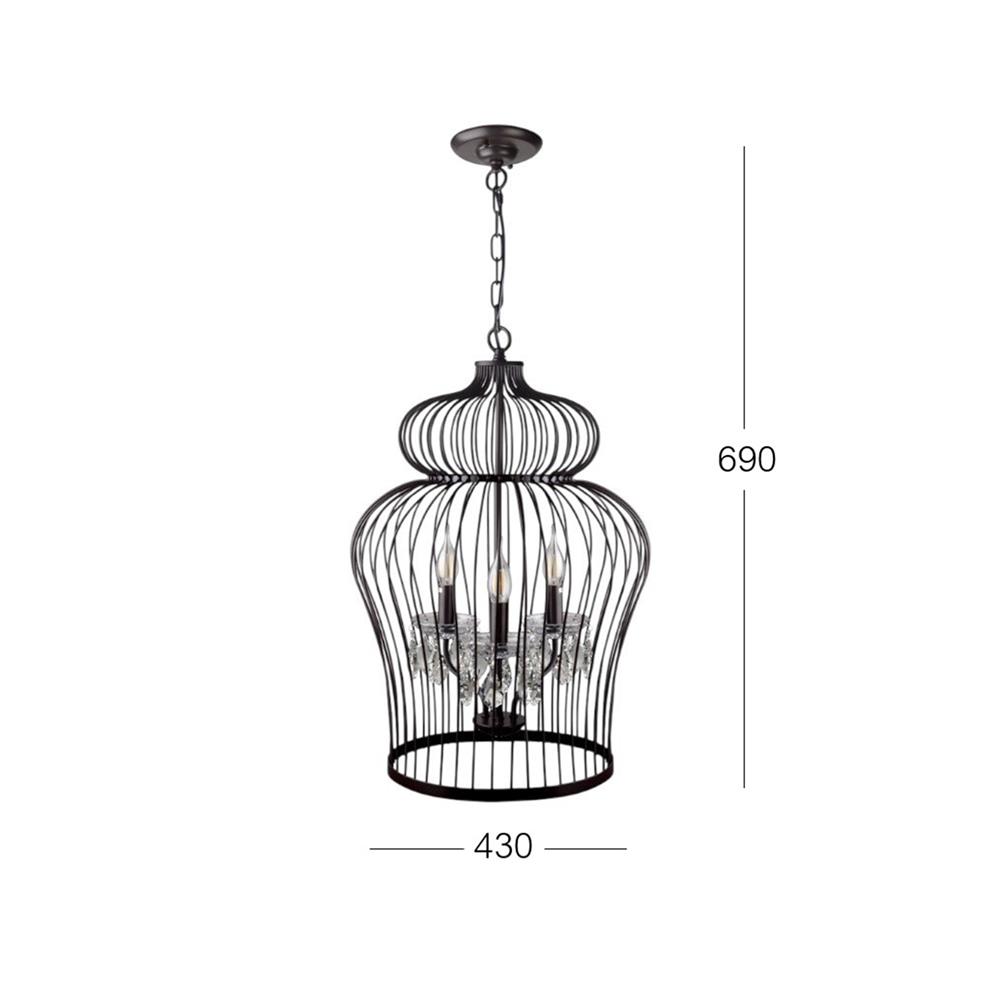 ไฟช่อ L&E 01-02323 สีใส/น้ำตาล 3 หัว