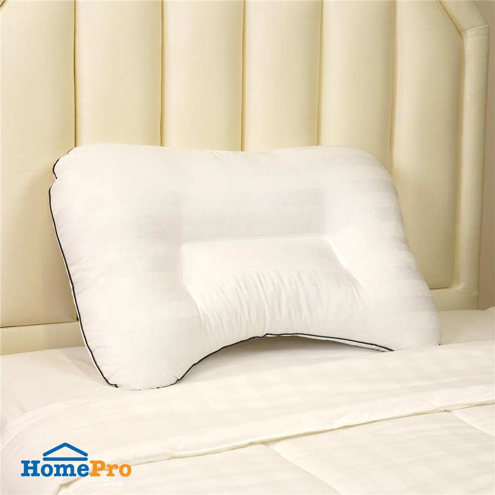 หมอนสุขภาพ ใยสังเคราะห์ HOME LIVING STYLE CURVE 18x28 นิ้ว สีขาว