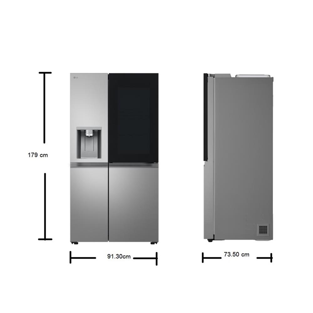 ตู้เย็น SIDE BY SIDE LG GC-X257ELEP.APYPLMT 22.2 คิว สีเงิน