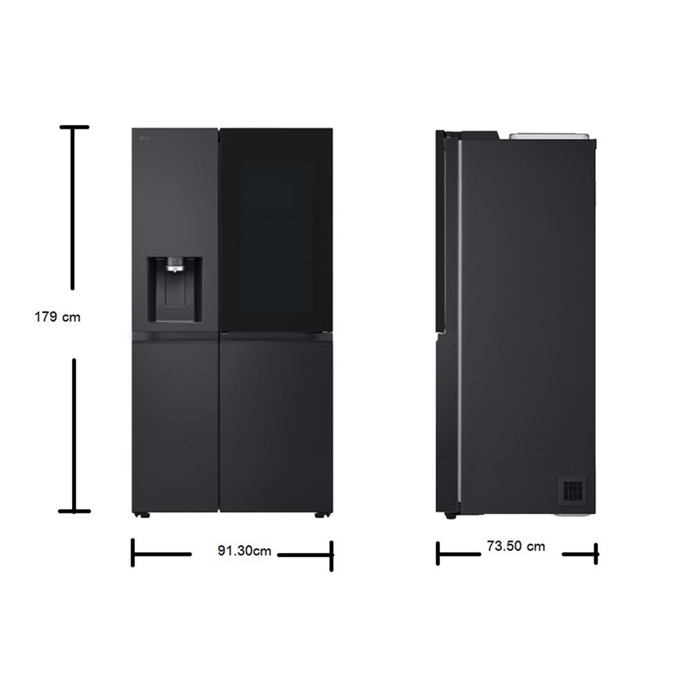 ตู้เย็น SIDE BY SIDE LG GC-X257EQBP.AEPPLMT 22.2 คิว สีดำ