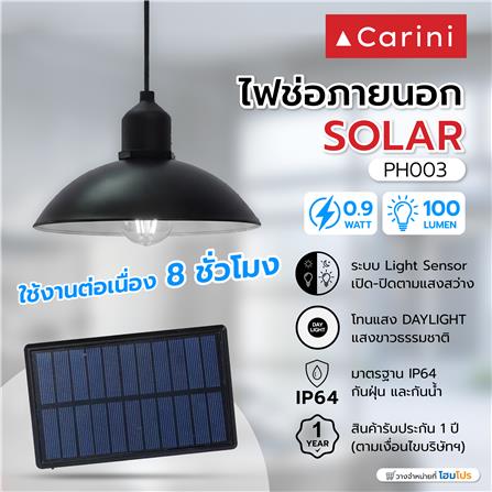 ไฟช่อภายนอก SOLAR CARINI PH003 0.9 วัตต์ DAYLIGHT สีดำ_2