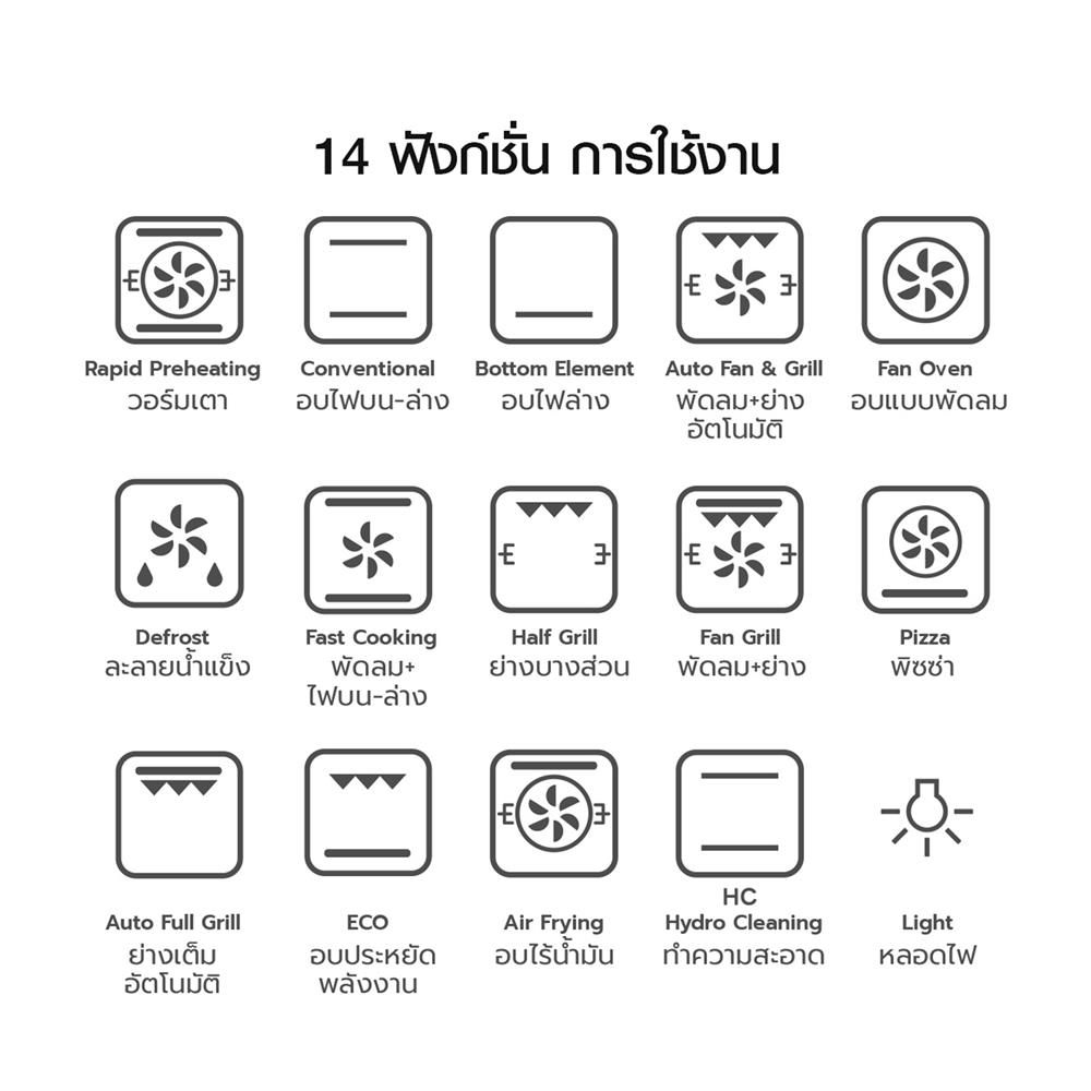 เตาอบฝังดิจิตอล LUCKY FLAME EMV-1480T1