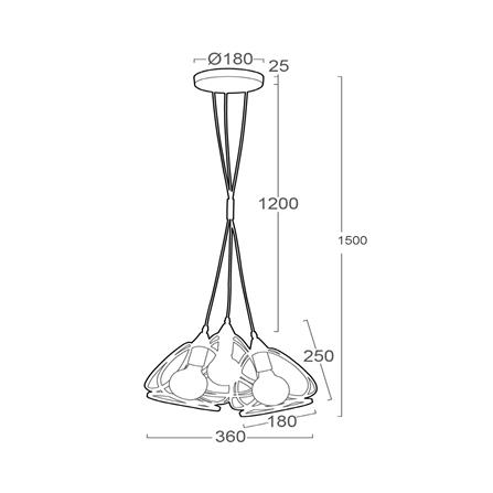 ไฟช่อ LUMAX 01-02455 สีดำ 3 หัว_2