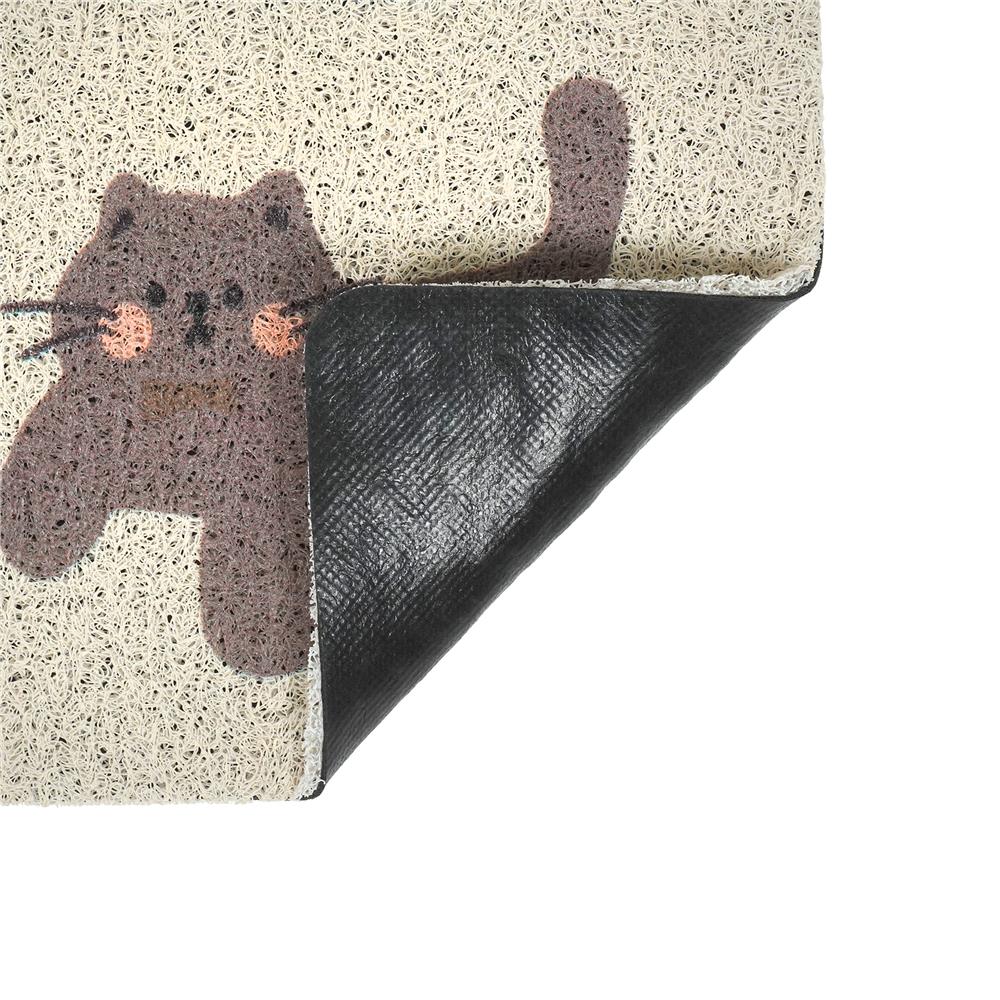 พรมเช็ดเท้าดักฝุ่น SNAZZ CAT VILL 45x75 ซม. สีครีม