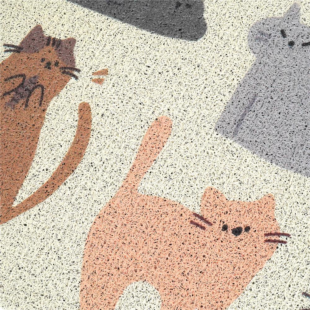 พรมเช็ดเท้าดักฝุ่น SNAZZ CAT VILL 45x75 ซม. สีครีม