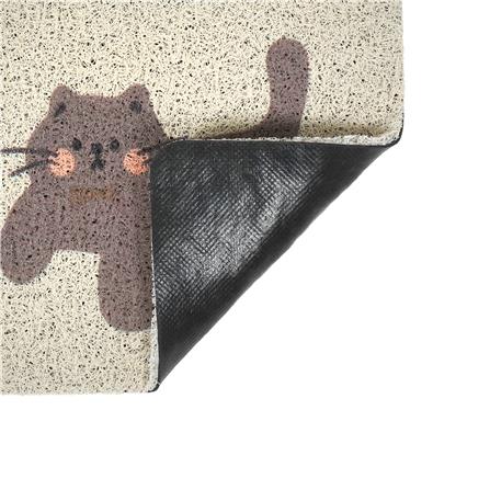พรมเช็ดเท้าดักฝุ่น SNAZZ CAT VILL 45x75 ซม. สีครีม_1