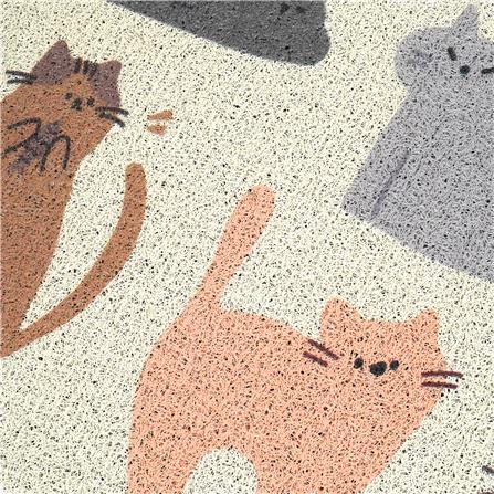 พรมเช็ดเท้าดักฝุ่น SNAZZ CAT VILL 45x75 ซม. สีครีม_2