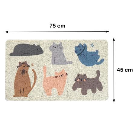 พรมเช็ดเท้าดักฝุ่น SNAZZ CAT VILL 45x75 ซม. สีครีม_6