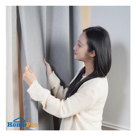 ผ้าม่าน EYELET HOME LIVING STYLE SOLID UV 130x220 ซม. สีเทา_3