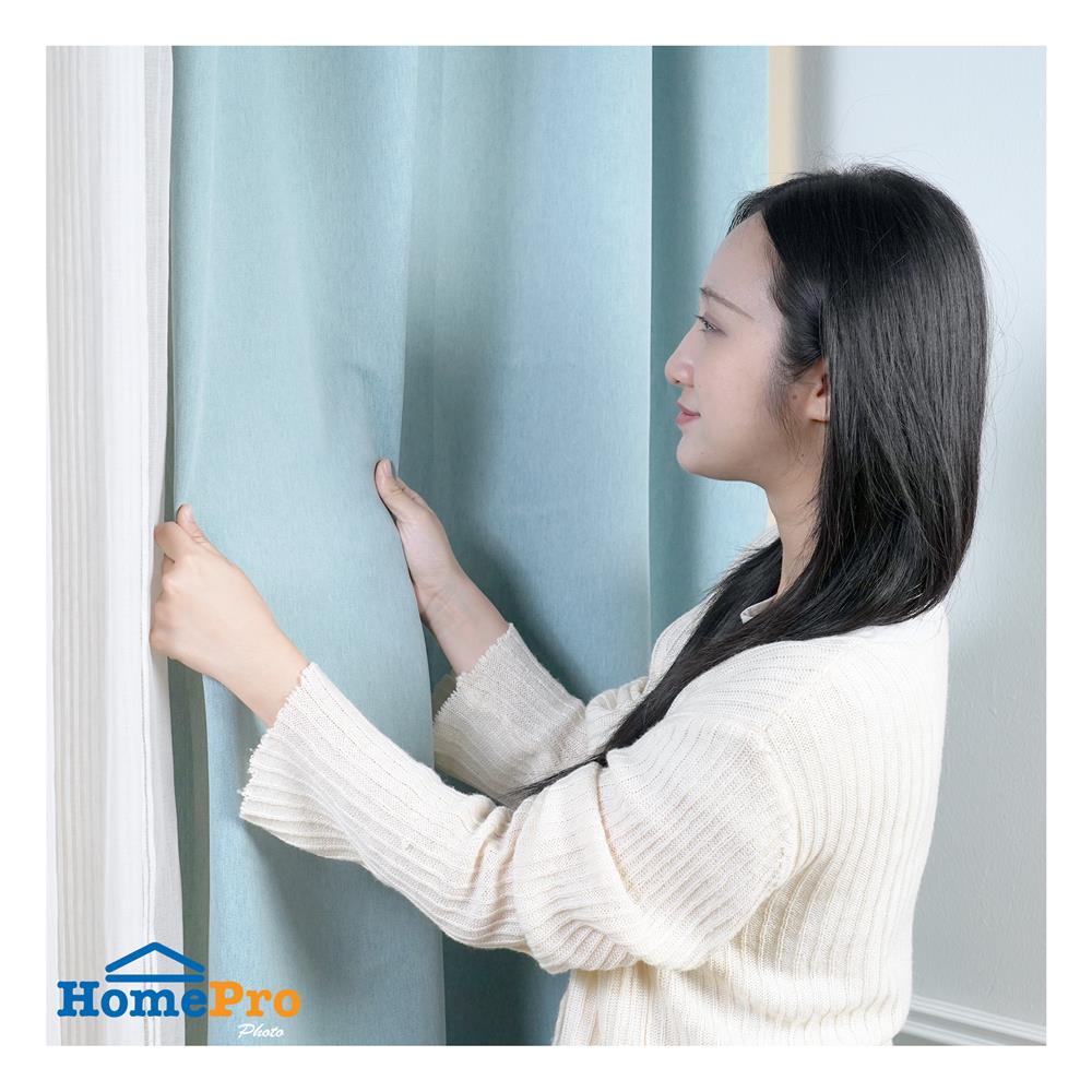 ผ้าม่าน EYELET HOME LIVING STYLE SOLID UV 130x220 ซม. สีฟ้า