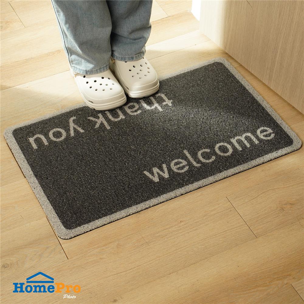 พรมเช็ดเท้าดักฝุ่น SNAZZ WEL-THANK 45x75 ซม. สีดำ